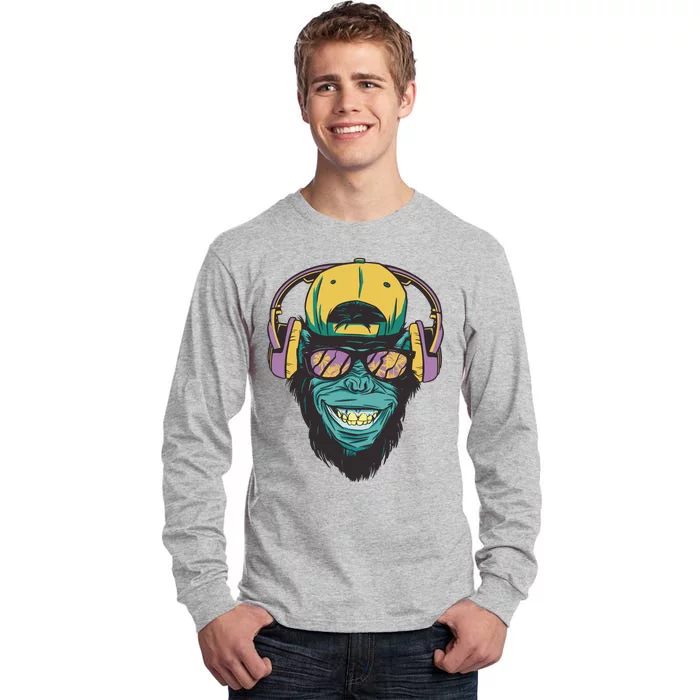 Palm Tree Music Monkey Tall Long Sleeve T-Shirt