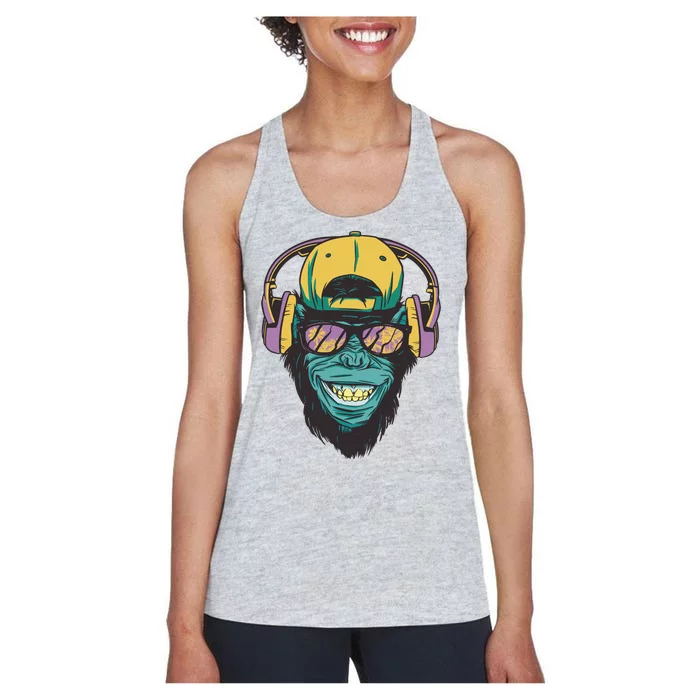 Palm Tree Music Monkey Women's Racerback Tank