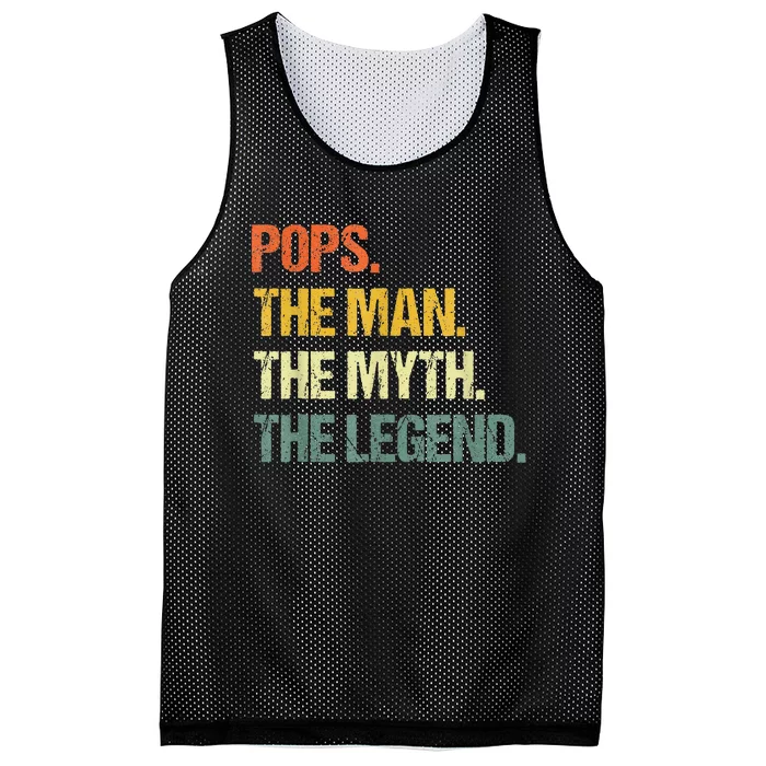 POPS THE MAN THE MYTH THE LEGEND Father's Day Mesh Reversible Basketball Jersey Tank