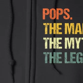 POPS THE MAN THE MYTH THE LEGEND Father's Day Full Zip Hoodie