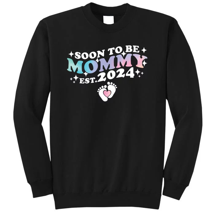 Promoted To Mommy 2024 Soon To Be Mama Funny New Mom Mothers Day Tall Sweatshirt