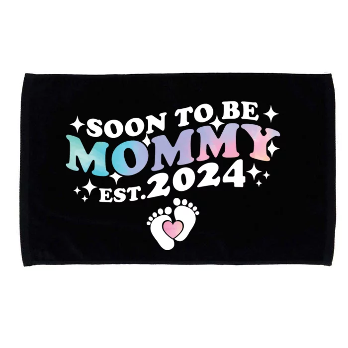 Promoted To Mommy 2024 Soon To Be Mama Funny New Mom Mothers Day Microfiber Hand Towel