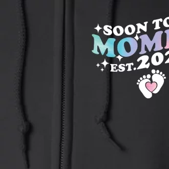 Promoted To Mommy 2024 Soon To Be Mama Funny New Mom Mothers Day Full Zip Hoodie