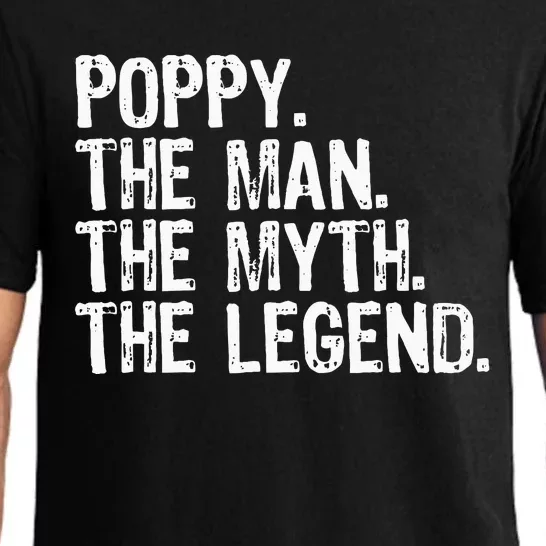 Poppy The Man The Myth The Legend Grandpa Gifts Christmas Pajama Set