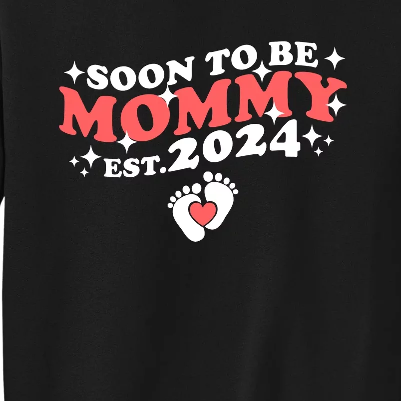 Promoted To Mommy 2024 Soon To Be Mama Funny New Mom Mothers Day Tall Sweatshirt