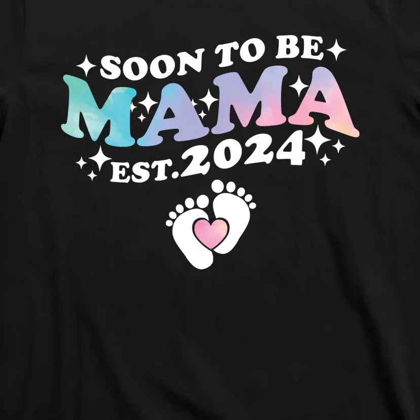 Promoted To Mommy 2024 Soon To Be Mama Funny New Mom Mothers Day T-Shirt