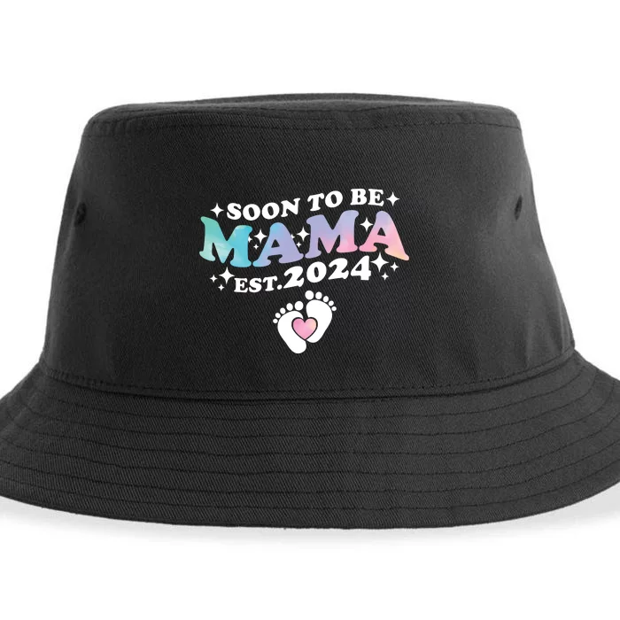 Promoted To Mommy 2024 Soon To Be Mama Funny New Mom Mothers Day Sustainable Bucket Hat