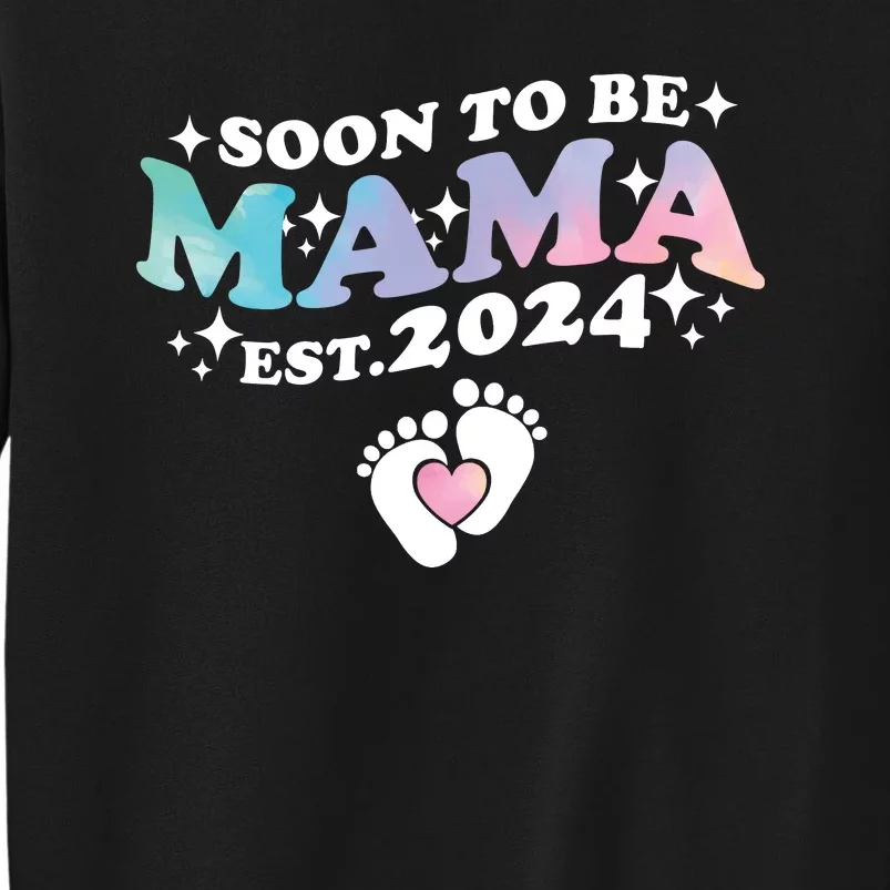 Promoted To Mommy 2024 Soon To Be Mama Funny New Mom Mothers Day Tall Sweatshirt