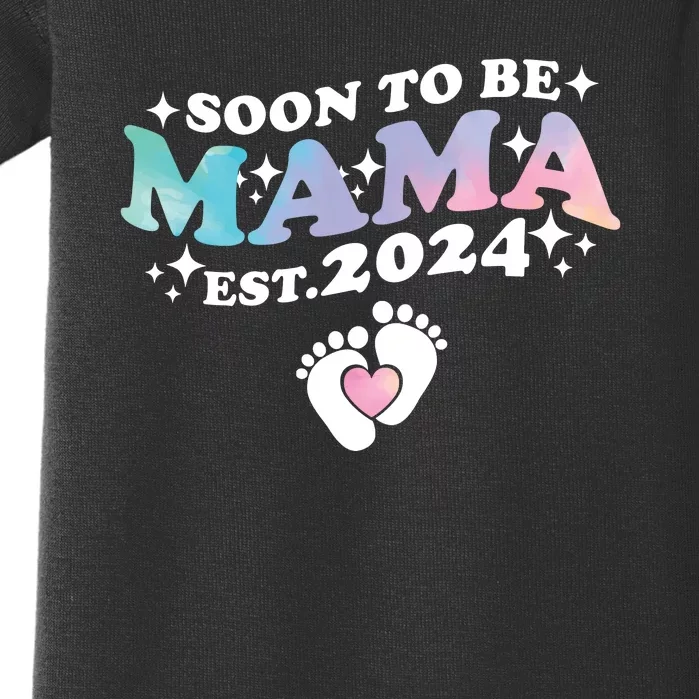 Promoted To Mommy 2024 Soon To Be Mama Funny New Mom Mothers Day Baby Bodysuit