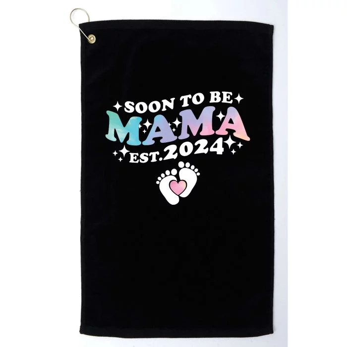 Promoted To Mommy 2024 Soon To Be Mama Funny New Mom Mothers Day Platinum Collection Golf Towel