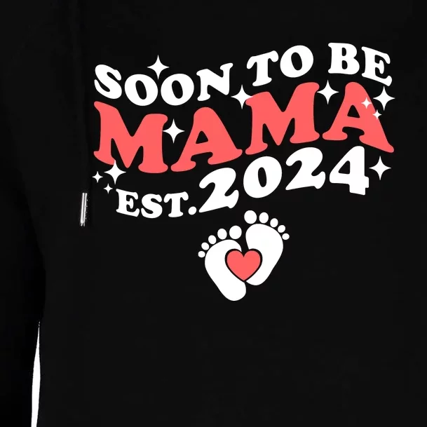 Promoted To Mama 2024 Soon To Be Mama Funny New Mom Mothers Day Womens Funnel Neck Pullover Hood