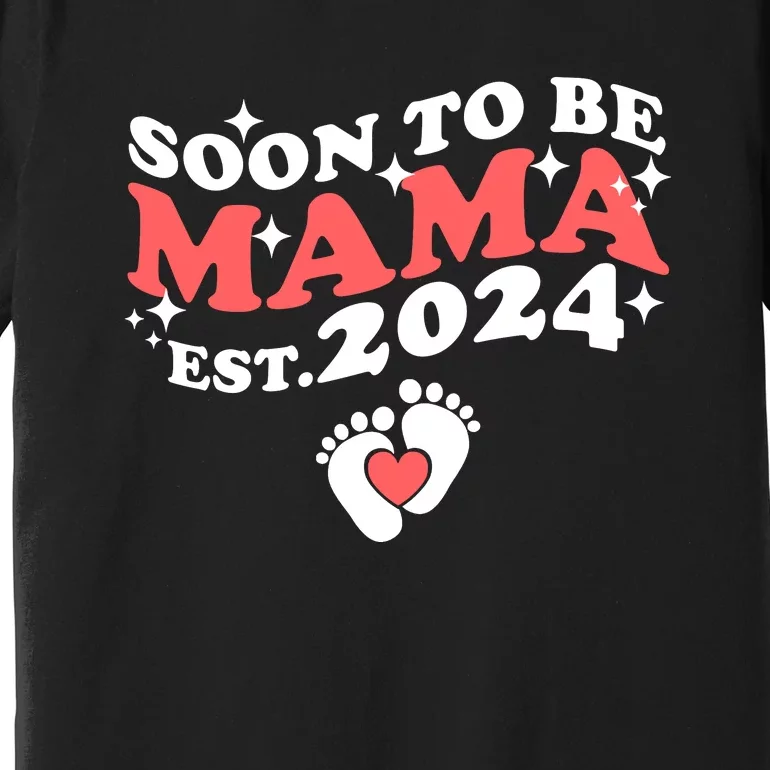 Promoted To Mama 2024 Soon To Be Mama Funny New Mom Mothers Day Premium T-Shirt