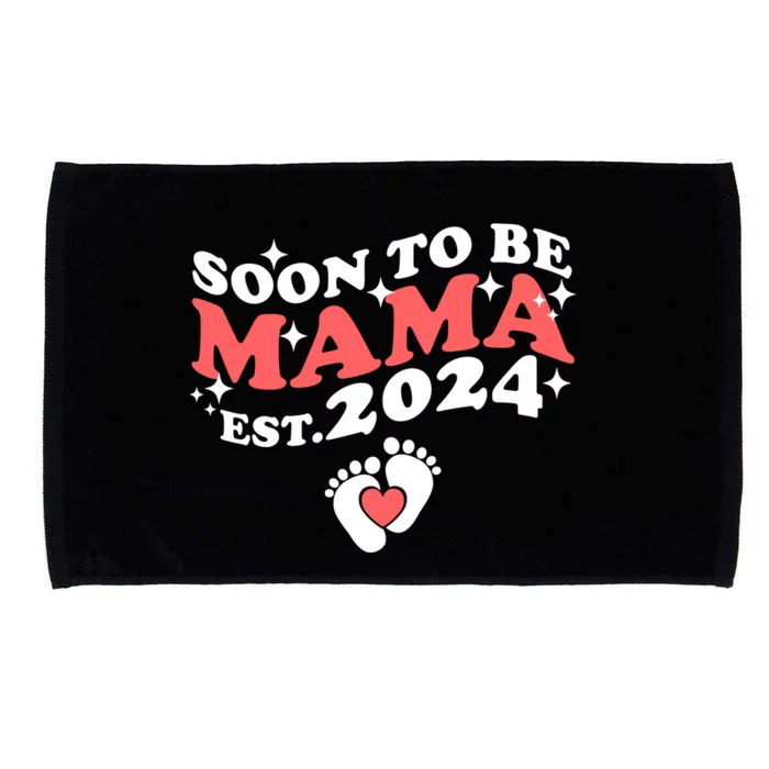 Promoted To Mama 2024 Soon To Be Mama Funny New Mom Mothers Day Microfiber Hand Towel