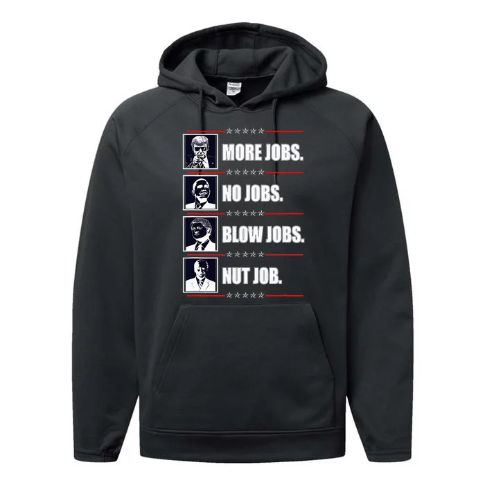 Political Trump More Jobs Obama Clinton Biden Performance Fleece Hoodie