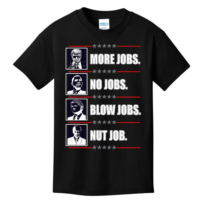 Political Trump More Jobs Obama Clinton Biden Kids T-Shirt