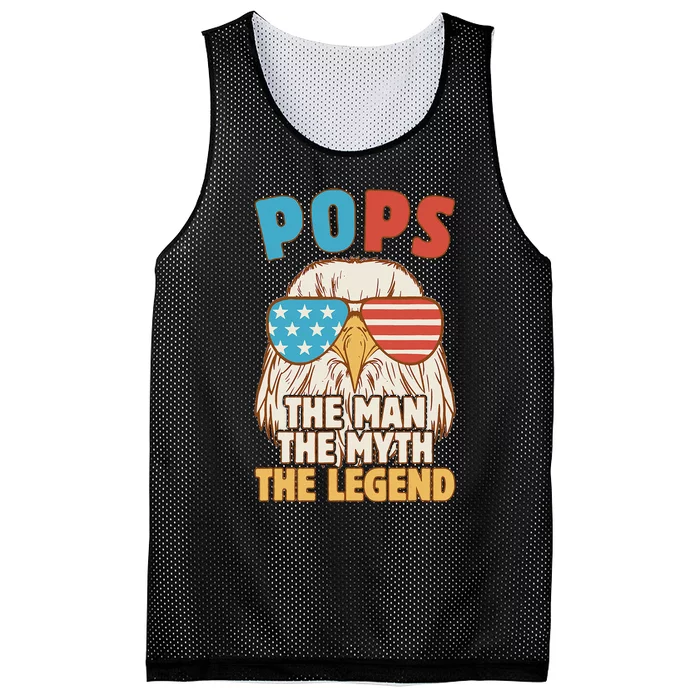 Pops The Man The Myth The Legend Father's Day Grandpa Mesh Reversible Basketball Jersey Tank