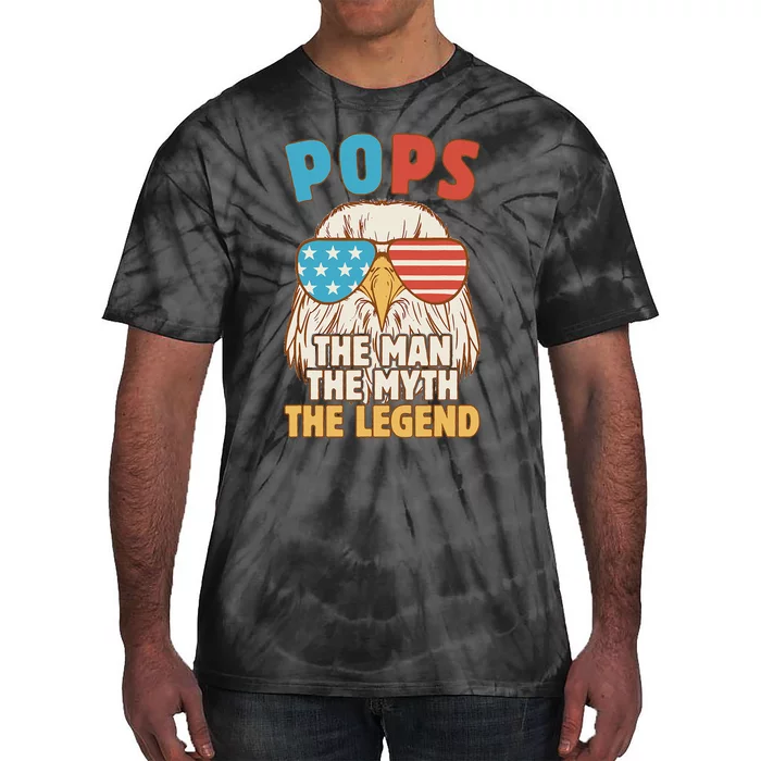 Pops The Man The Myth The Legend Father's Day Grandpa Tie-Dye T-Shirt