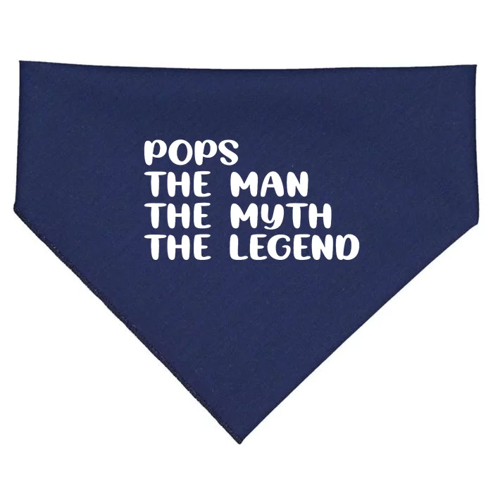 Pops The Man The Myth The Legend USA-Made Doggie Bandana