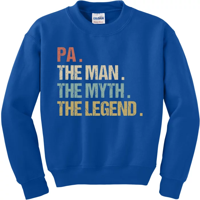 Pa The Myth Legend Meaningful Gift Dad Christmas Gift Meaningful Gift Kids Sweatshirt