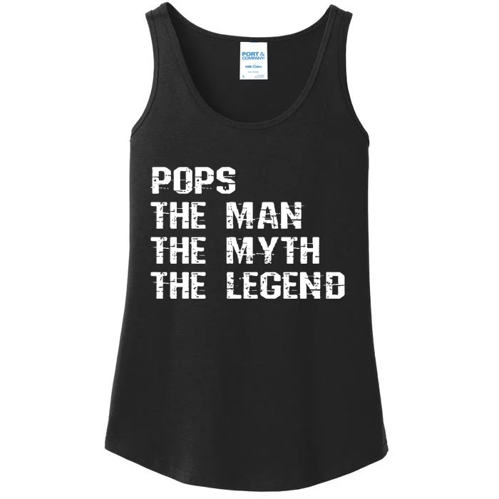 Pops The Man The Myth The Legend Ladies Essential Tank