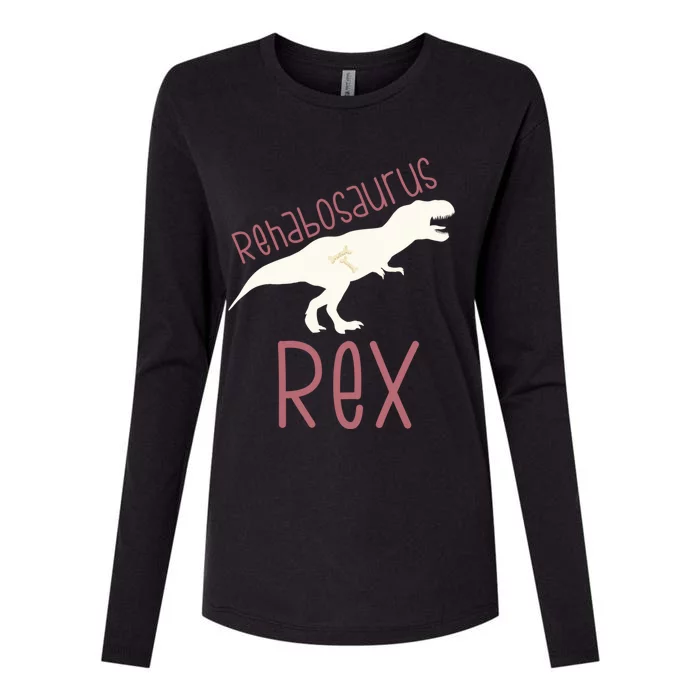 Physical Therapy Month Occupational Rehab Assistant Dinosaur Gift Womens Cotton Relaxed Long Sleeve T-Shirt