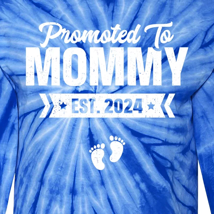 Promoted To Mommy Est 2024 Cool Gift For New Mommy Cool Gift Tie-Dye Long Sleeve Shirt