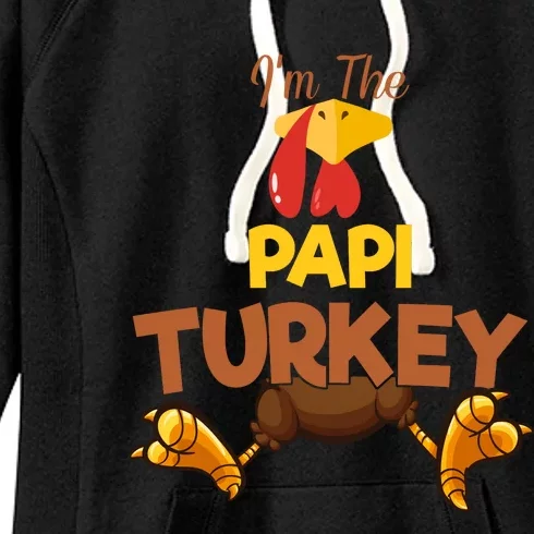 Papi Turkey Matching Family Group Thanksgiving Gifts Women's Fleece Hoodie