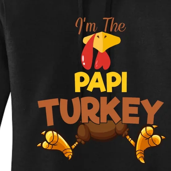 Papi Turkey Matching Family Group Thanksgiving Gifts Women's Pullover Hoodie