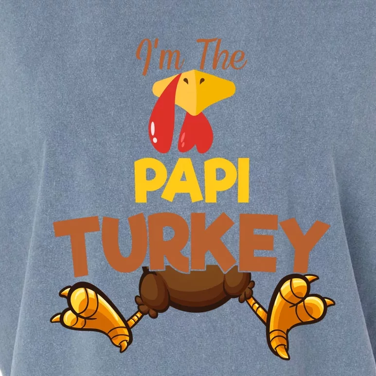 Papi Turkey Matching Family Group Thanksgiving Gifts Garment-Dyed Women's Muscle Tee