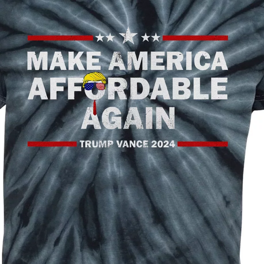 President Trump Make America Affordable Again 2024 Elections Kids Tie-Dye T-Shirt