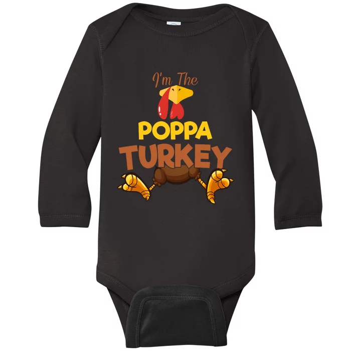 Poppa Turkey Matching Family Group Thanksgiving Gifts Baby Long Sleeve Bodysuit