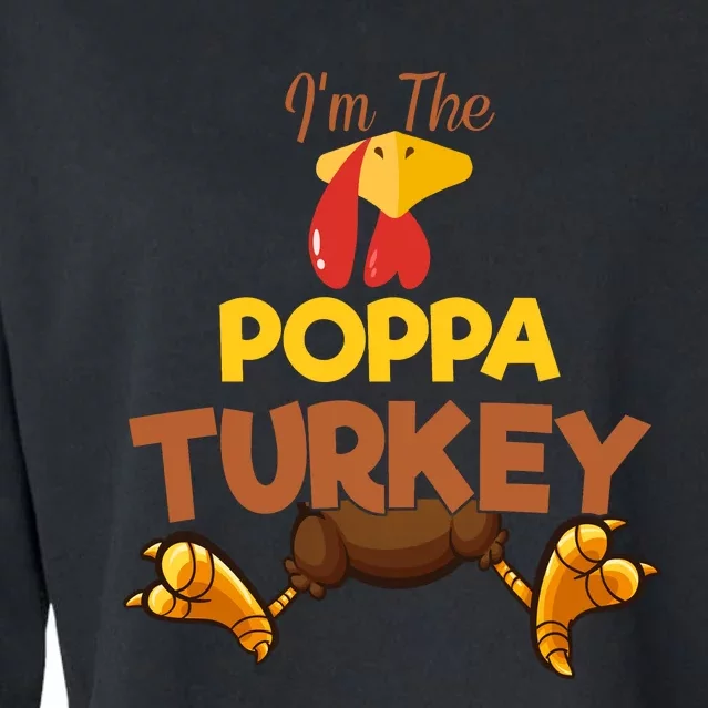 Poppa Turkey Matching Family Group Thanksgiving Gifts Cropped Pullover Crew