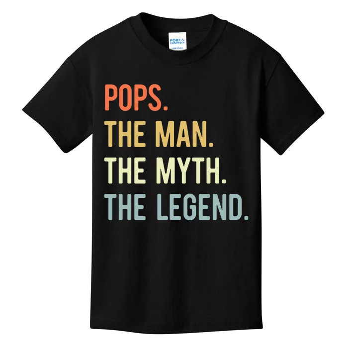 Pops The Man The Myth The Legend Retro Vintage Kids T-Shirt