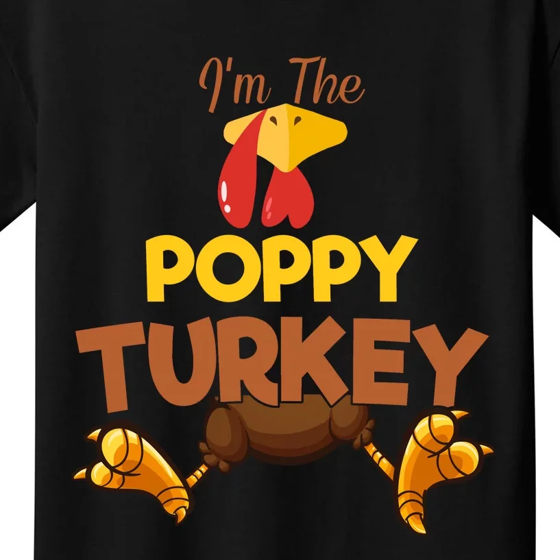 Poppy Turkey Matching Family Group Thanksgiving Gifts Kids T-Shirt