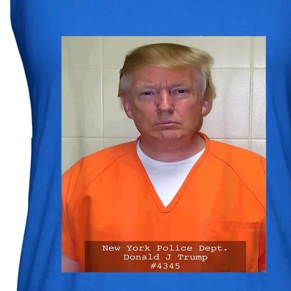 President Trump Mug Shot Ladies Essential Flowy Tank