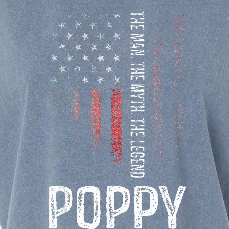 Poppy The Man The Myth The Legend Grandpa Gift Garment-Dyed Women's Muscle Tee