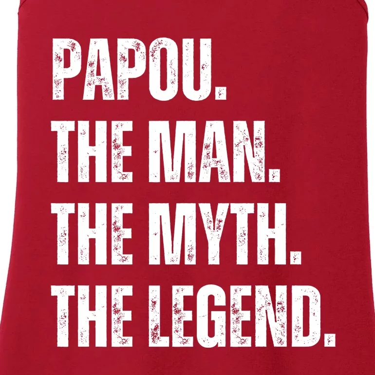 Papou The Man The Myth The Legend Ladies Essential Tank