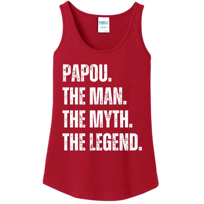 Papou The Man The Myth The Legend Ladies Essential Tank