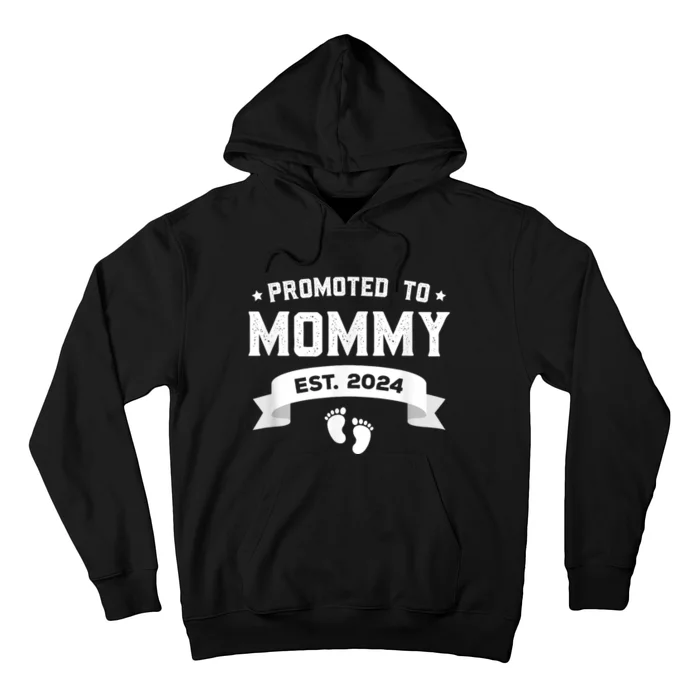 Promoted To Mommy Est. 2024 New Mom Gift First Mommy Hoodie