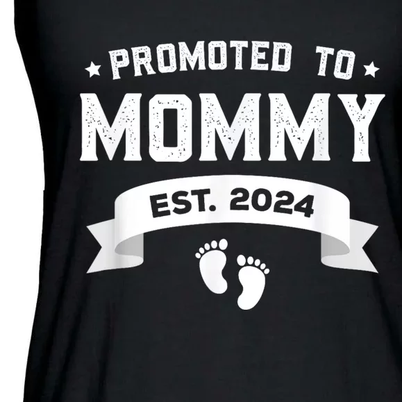 Promoted To Mommy Est. 2024 New Mom Gift First Mommy Ladies Essential Flowy Tank