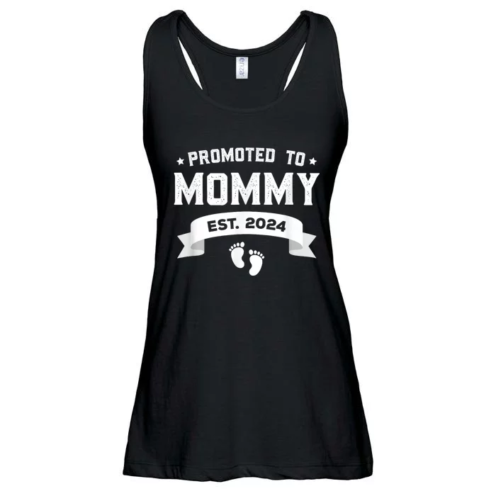 Promoted To Mommy Est. 2024 New Mom Gift First Mommy Ladies Essential Flowy Tank