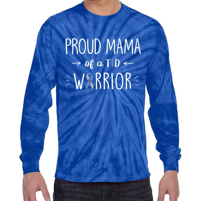 Proud T1d Mom Of Son Diabetes Awareness Diabetic Funny Gift Tie-Dye Long Sleeve Shirt