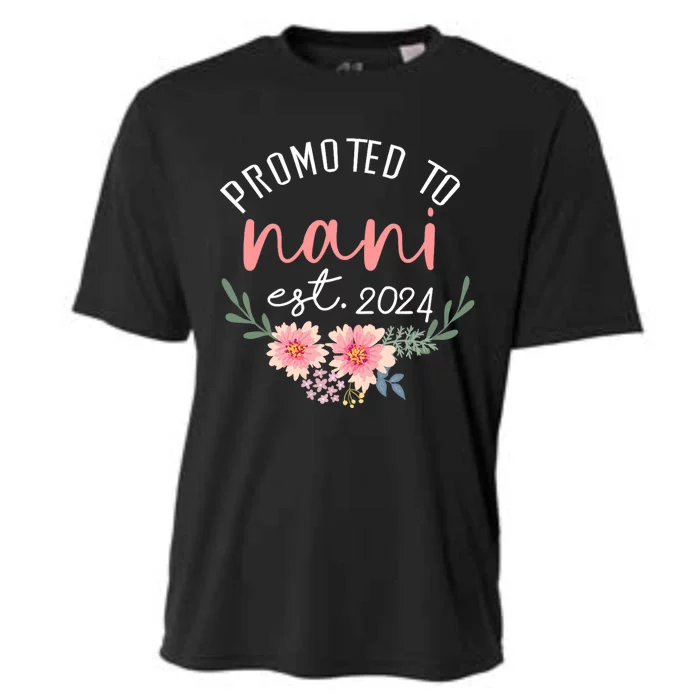 Promoted To Nani Est 2024 First Time Grandma Cooling Performance Crew T-Shirt