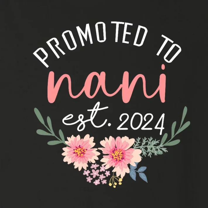 Promoted To Nani Est 2024 First Time Grandma Toddler Long Sleeve Shirt