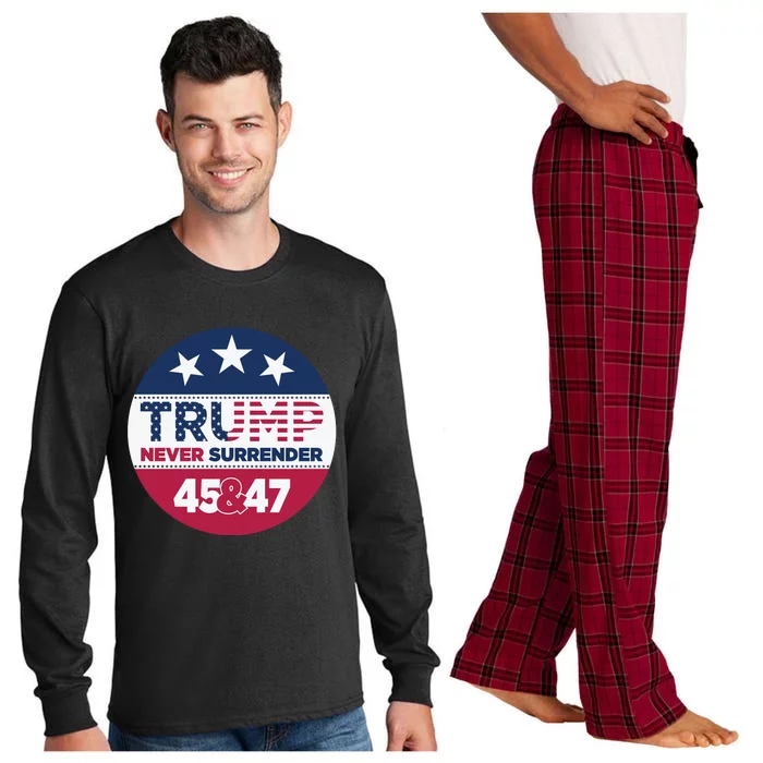 Pro Trump Never Surrender Vote Election 2024 Long Sleeve Pajama Set