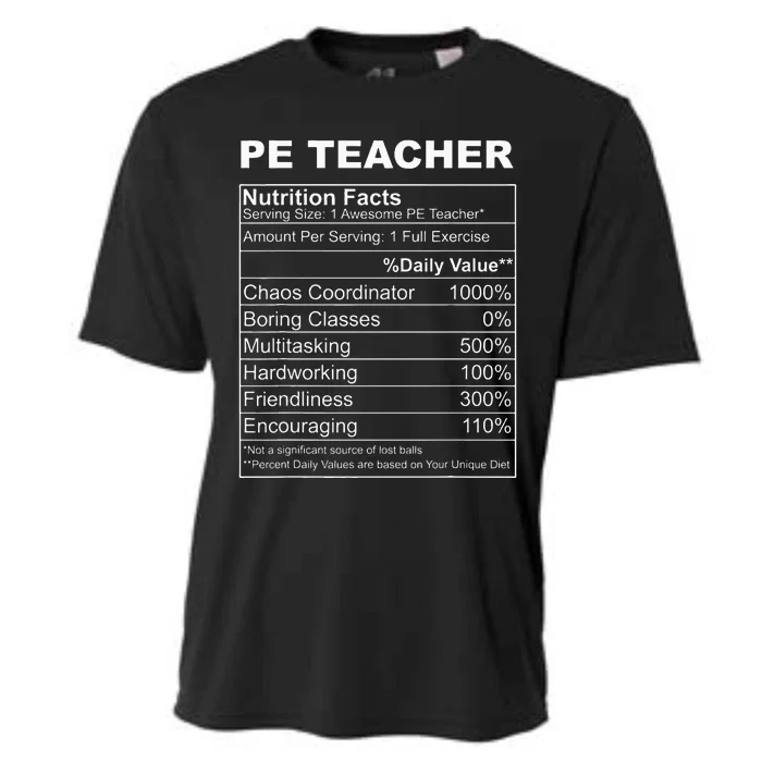 PE Teacher Nutrition Facts Physical Education Teacher Cooling Performance Crew T-Shirt