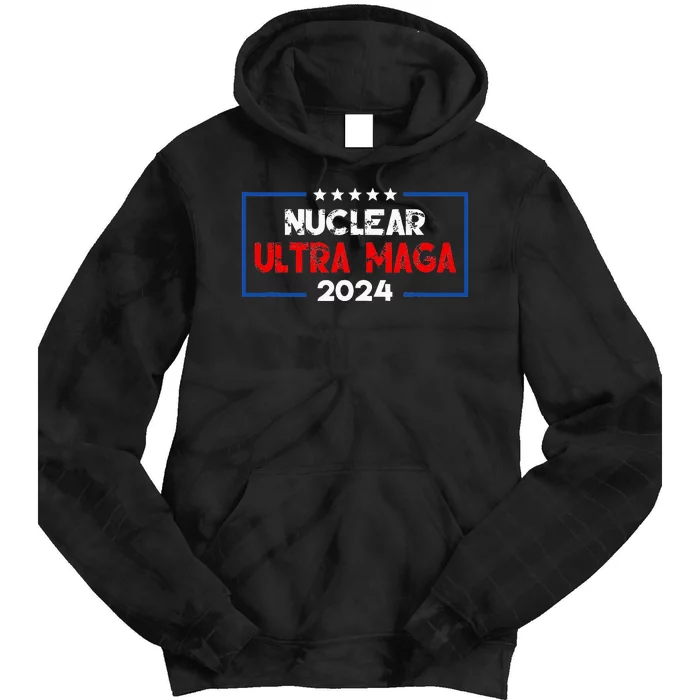 Pro Trump Nuclear Ultra Maga American Flag Vintage Tie Dye Hoodie