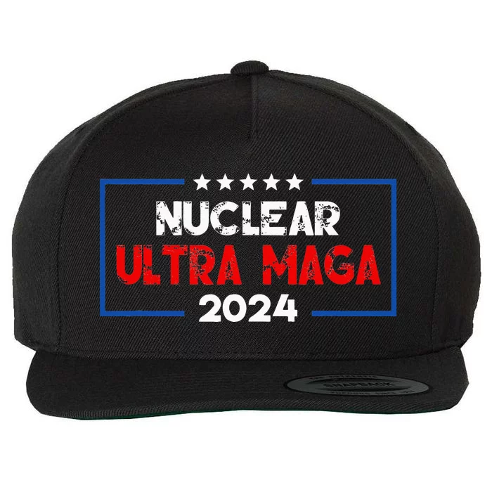 Pro Trump Nuclear Ultra Maga American Flag Vintage Wool Snapback Cap