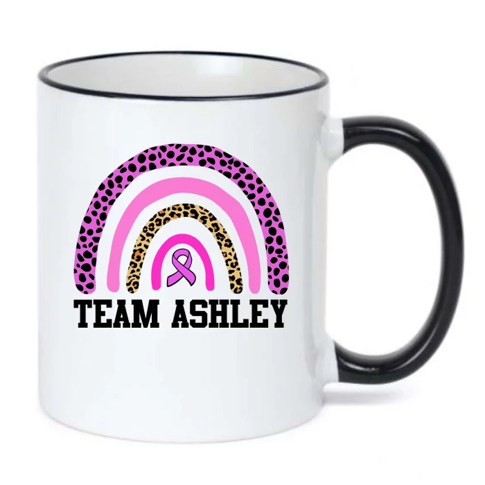 Personalize Team Name Custom Breast Cancer Black Color Changing Mug