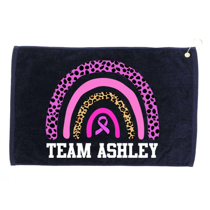 Personalize Team Name Custom Breast Cancer Grommeted Golf Towel